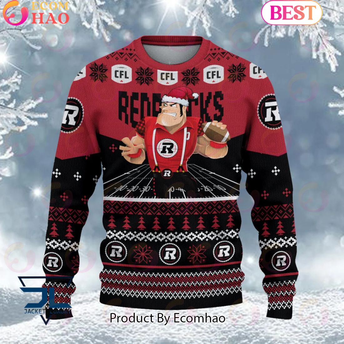 CFL Ottawa Redblacks Special Mascot Design Ugly Sweater