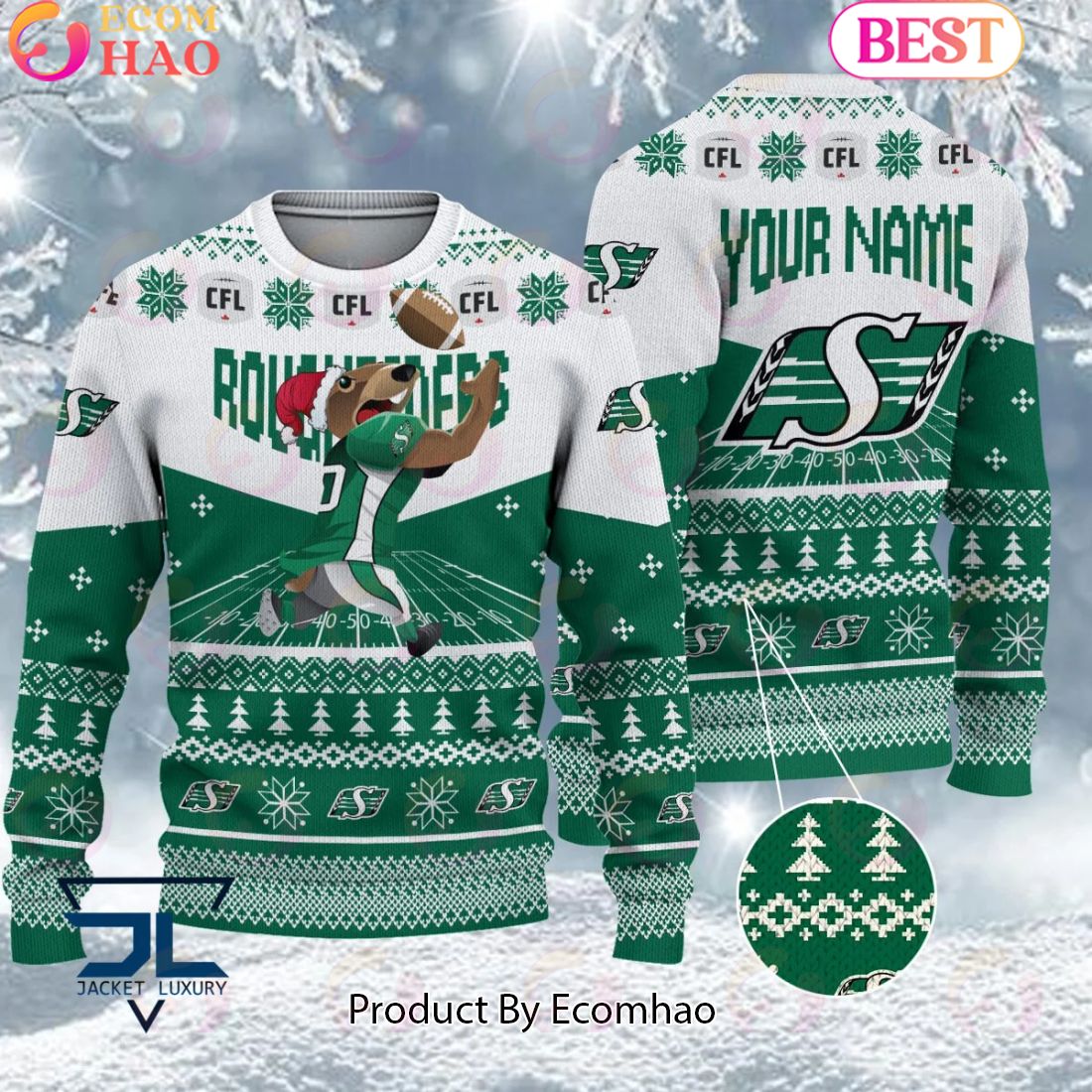 CFL Saskatchewan Roughriders Special Mascot Design Ugly Sweater