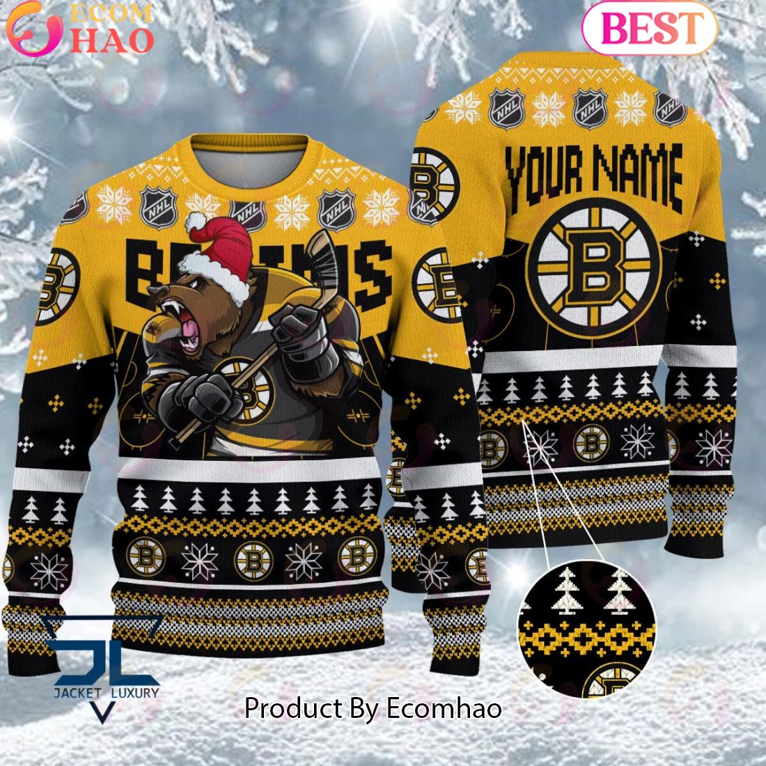 NHL Chicago Blackhawks Angry Mascot Design Ugly Sweater