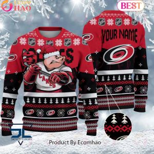 NHL Carolina Hurricanes Angry Mascot Design Ugly Sweater