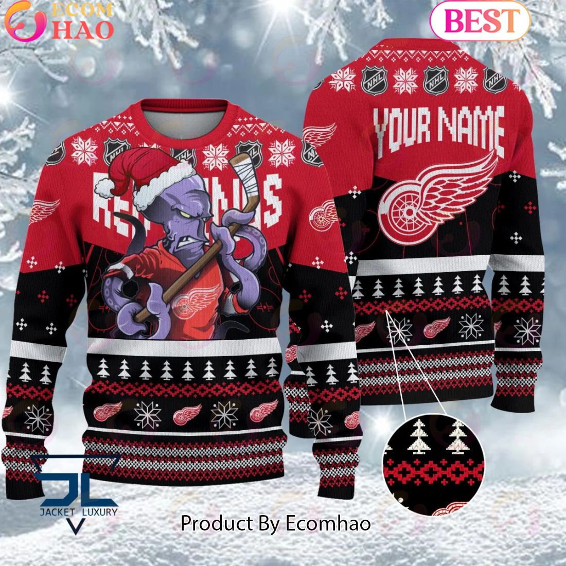 NHL Edmonton Oilers Angry Mascot Design Ugly Sweater