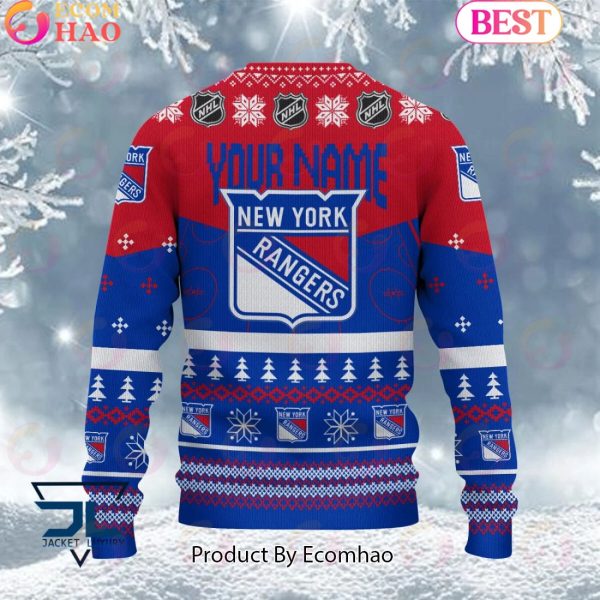 NHL New York Rangers Angry Mascot Design Ugly Sweater