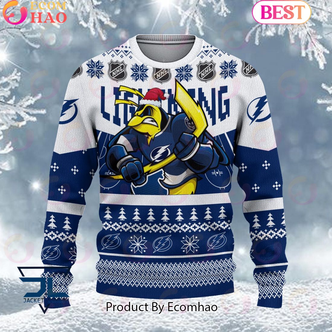 NHL Tampa Bay Lightning Angry Mascot Design Ugly Sweater