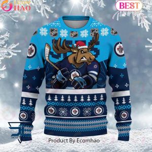 NHL Winnipeg Jets Angry Mascot Design Ugly Sweater