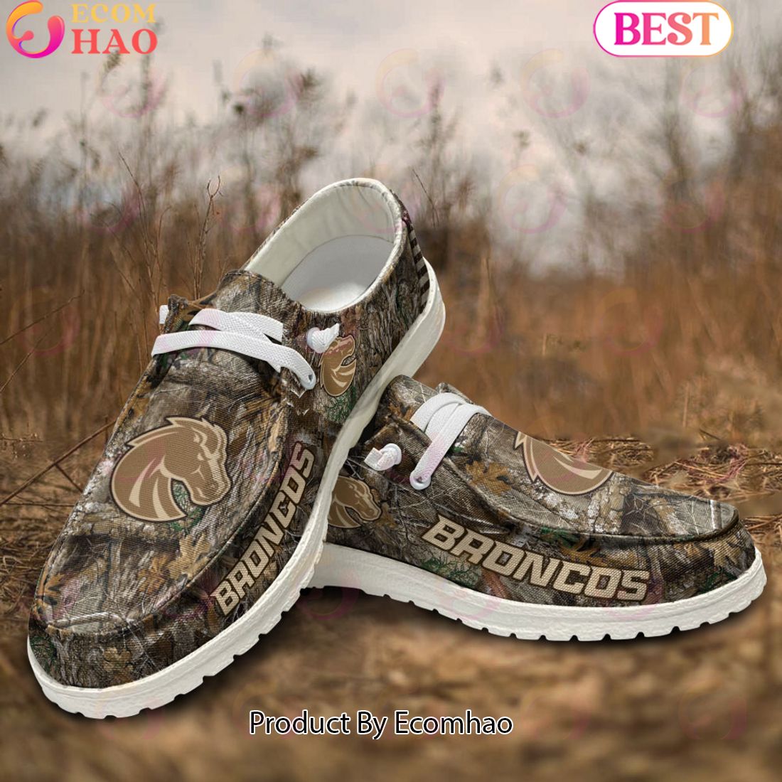 NCAA Boise State Broncos Camo Hunting Hey Dude Shoes Football