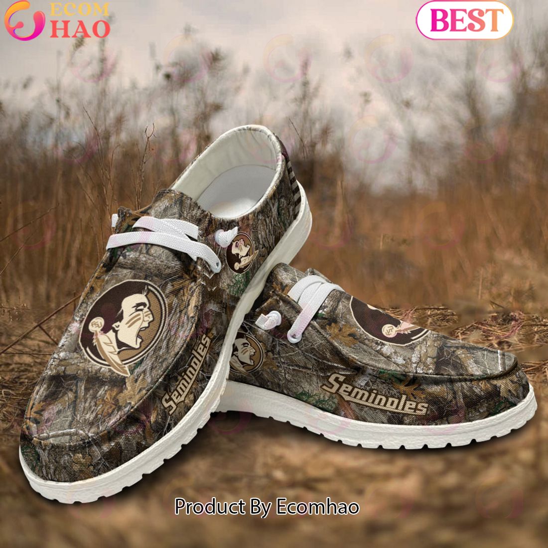 NCAA Florida State Seminoles Camo Hunting Hey Dude Shoes Football