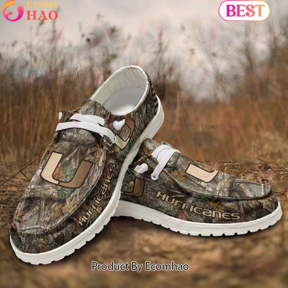 NCAA Miami Hurricanes Camo Hunting Hey Dude Shoes Football