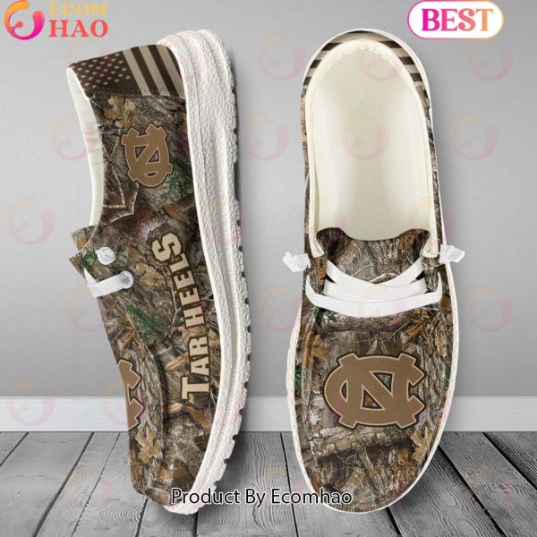 NCAA North Carolina Tar Heels Camo Hunting Hey Dude Shoes Football