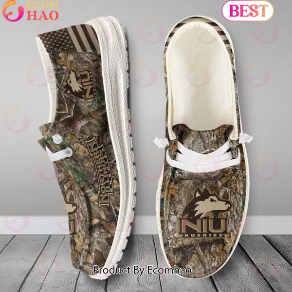 NCAA Northern Illinois Huskies Camo Hunting Hey Dude Shoes Football