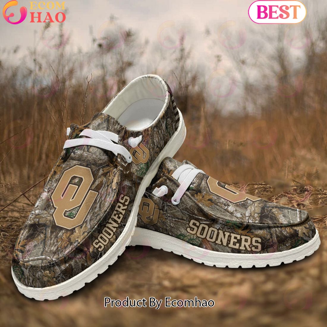 NCAA Oklahoma Sooners Camo Hunting Hey Dude Shoes Football