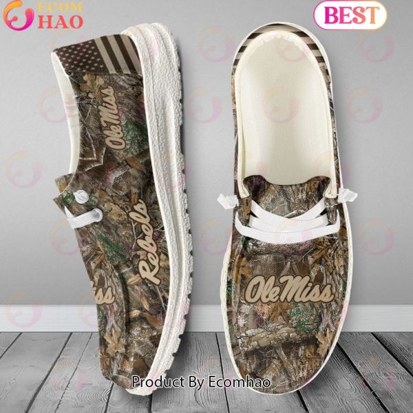 NCAA Ole Miss Rebels Camo Hunting Hey Dude Shoes Football