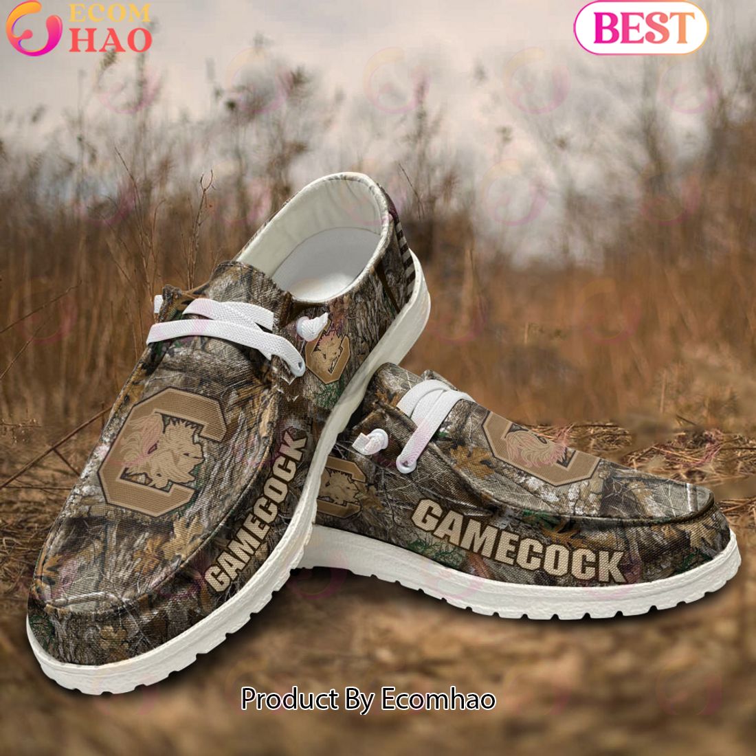 NCAA South Carolina Gamecocks Camo Hunting Hey Dude Shoes Football