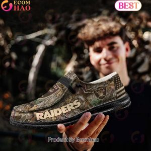 NFL Las Vegas Raiders Camo Hunting Hey Dude Shoes Football