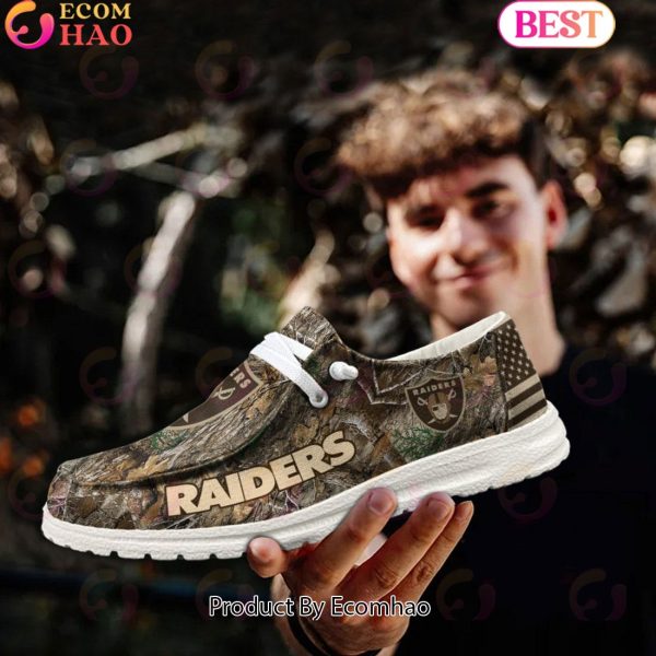 NFL Las Vegas Raiders Camo Hunting Hey Dude Shoes Football