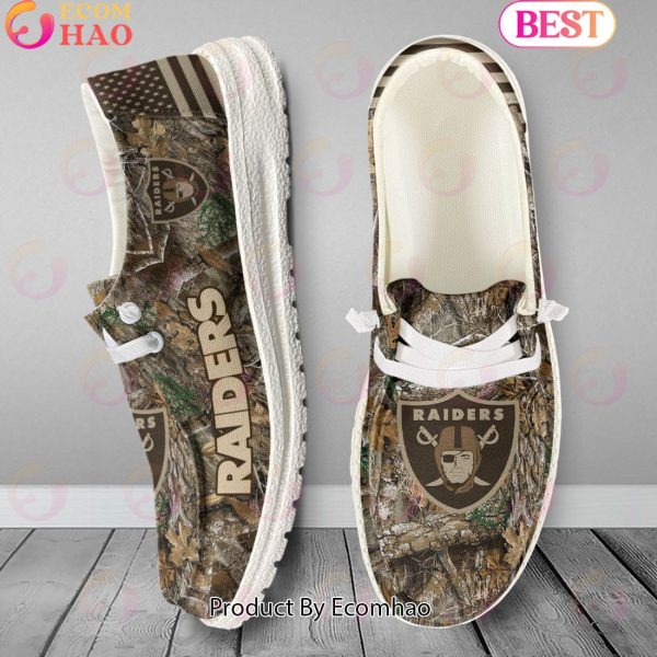 NFL Las Vegas Raiders Camo Hunting Hey Dude Shoes Football