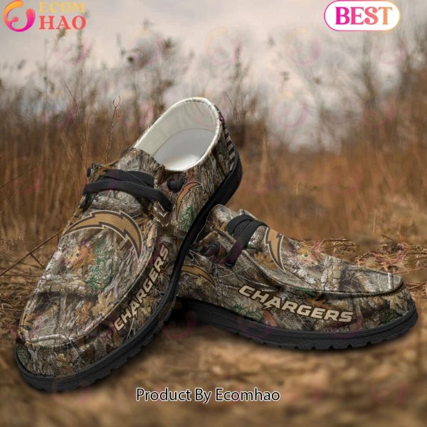 NFL Los Angeles Chargers Camo Hunting Hey Dude Shoes Football