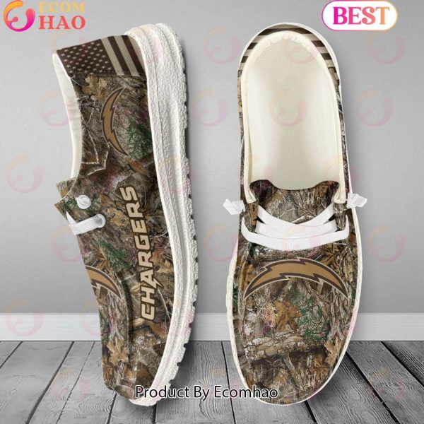 NFL Los Angeles Chargers Camo Hunting Hey Dude Shoes Football