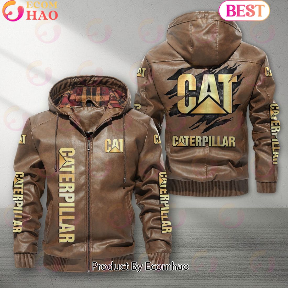 Caterpillar Inc Car New Leather Jacket 2023