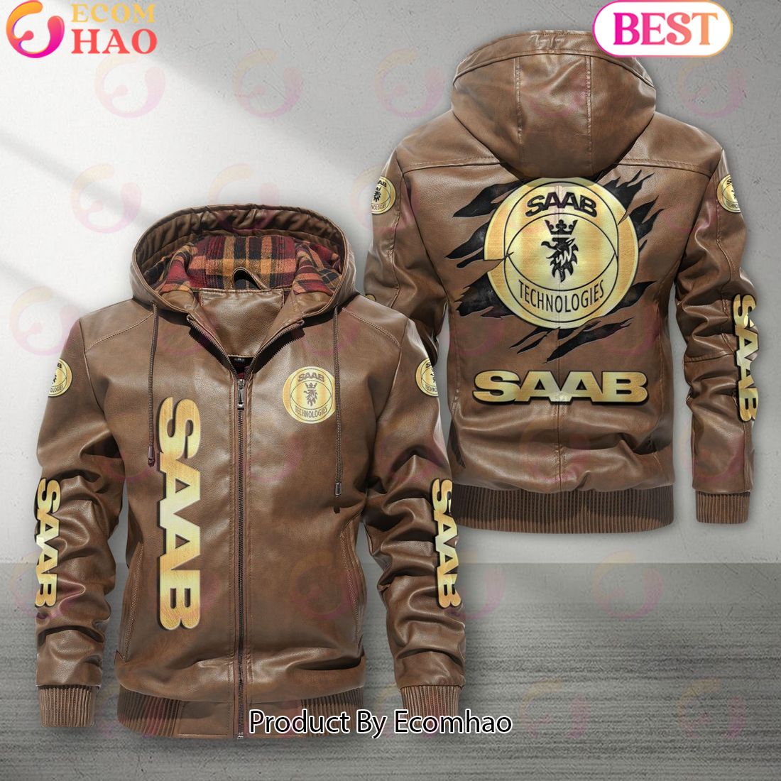 Saab Automobile Car New Leather Jacket 2023