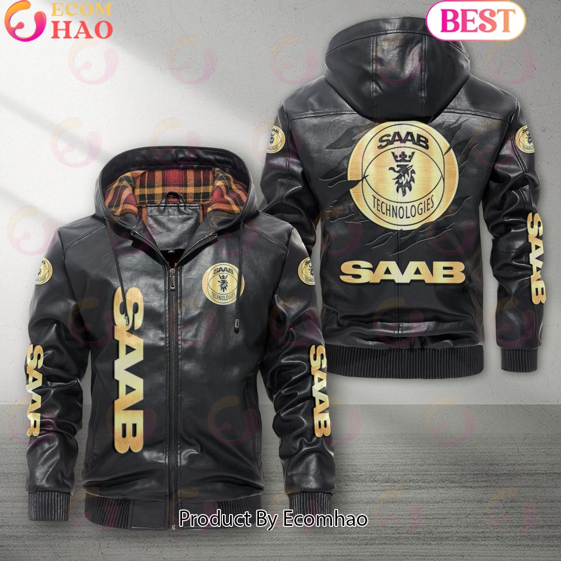 Saab Automobile Car New Leather Jacket 2023