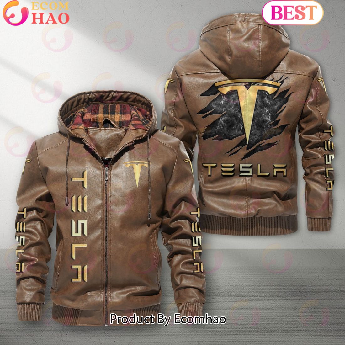 Tesla Car New Leather Jacket 2023