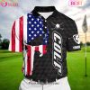 Ecomhao Black Pride Premium Smoke US Flag Cool Golf Polo Shirts Multicolor Custom Name Polo
