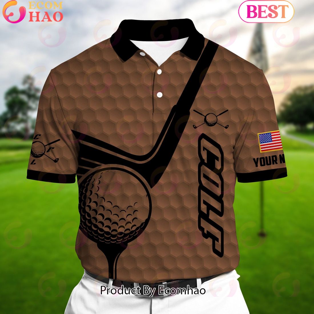 Ecomhao Brown Pride Best Crazy Skull Golf Polo Shirts Multicolored Custom Name Polo