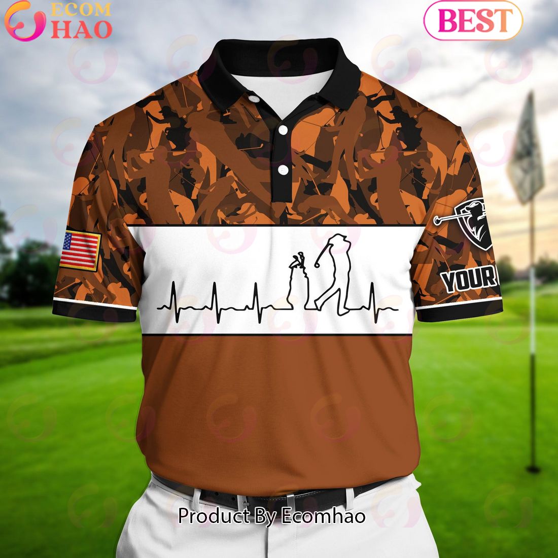 Ecomhao Pride Premium Cool Golf Man, Golf Polo Shirts Multicolored Custom Name