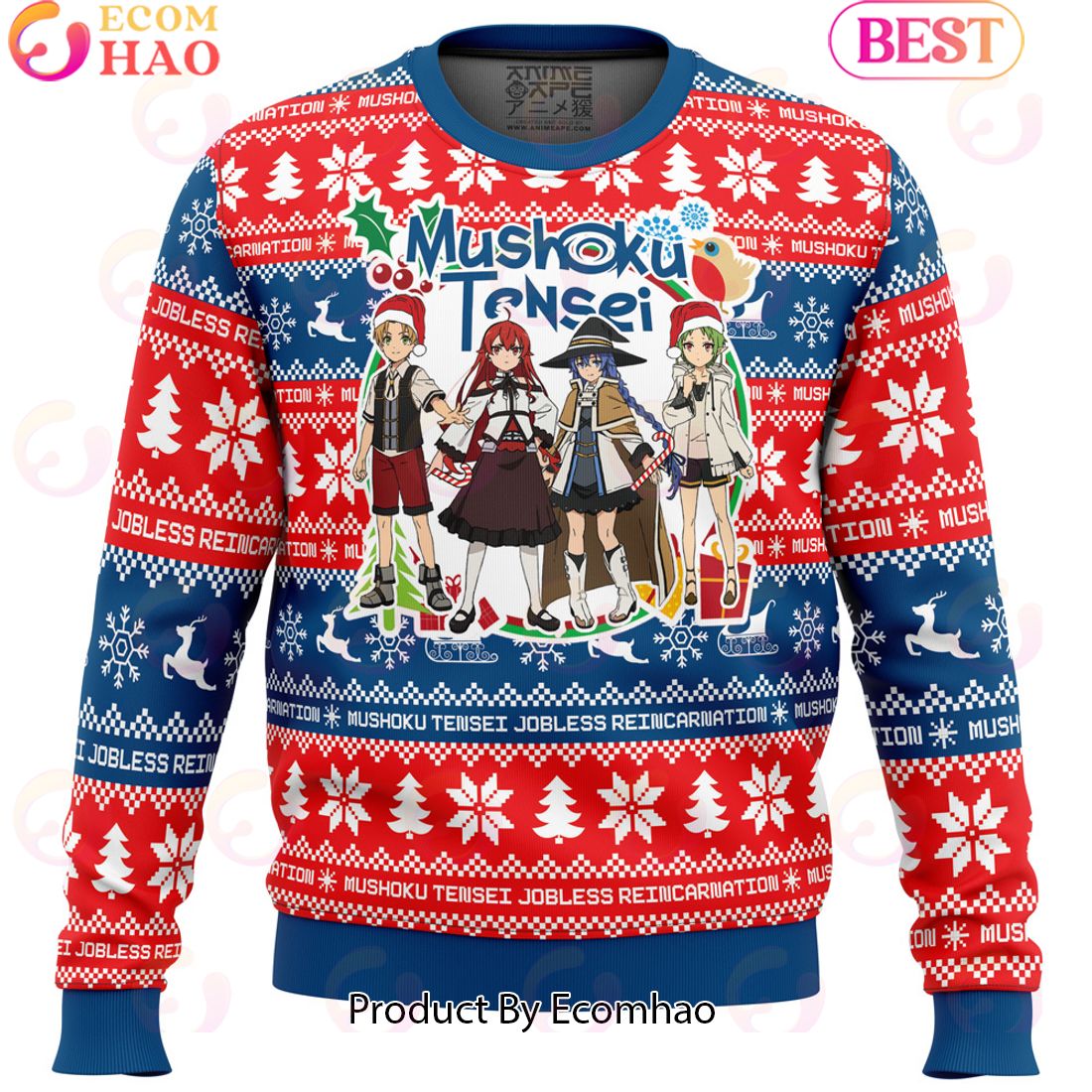 Christmas Joy Mushoku Tensei_ Jobless Reincarnation Ugly Christmas Sweater