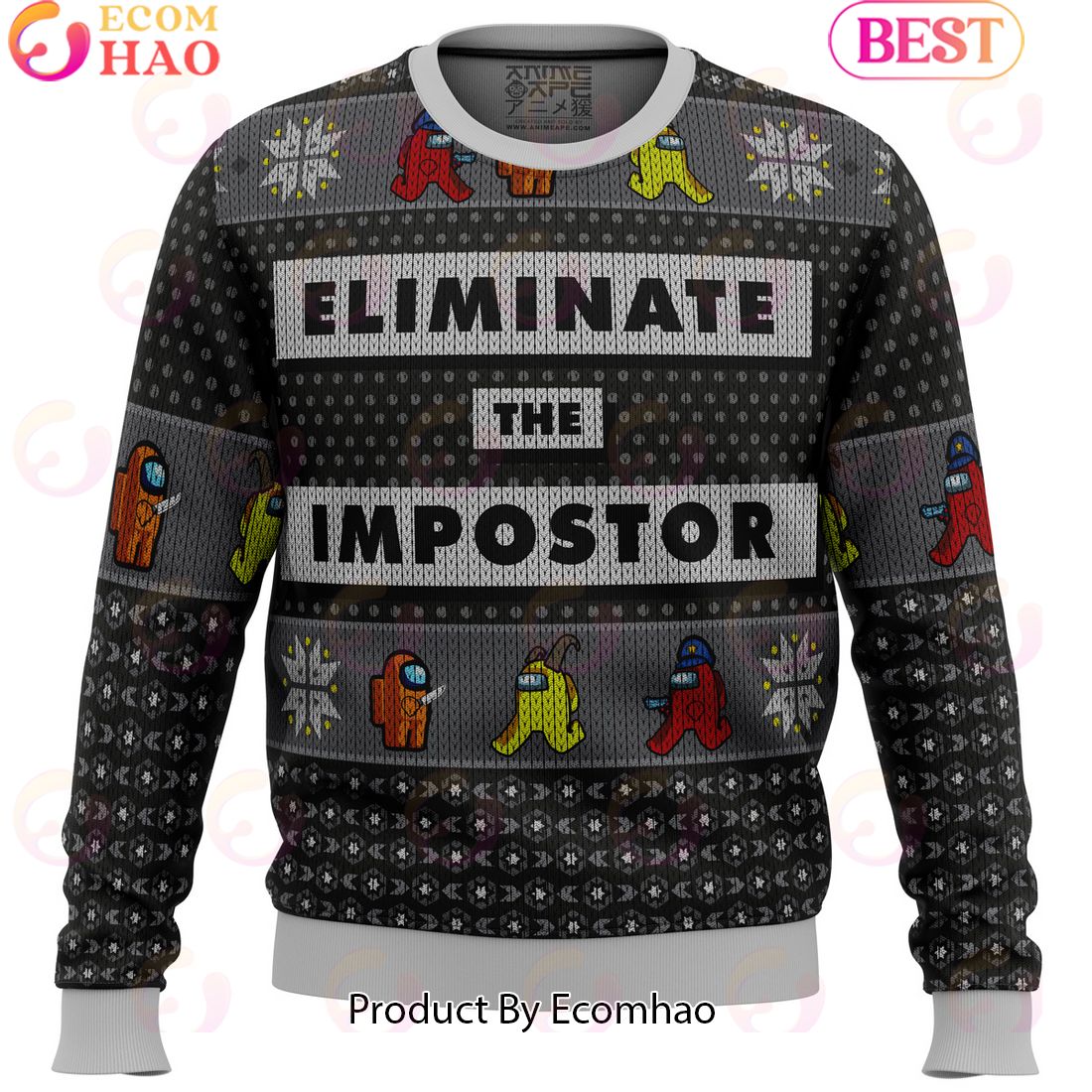 Eliminate the Impostor Among Us Ugly Christmas Sweater