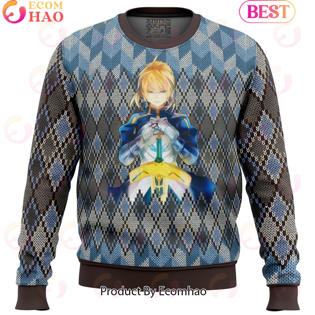 Fate Zero Saber Ugly Christmas Sweater