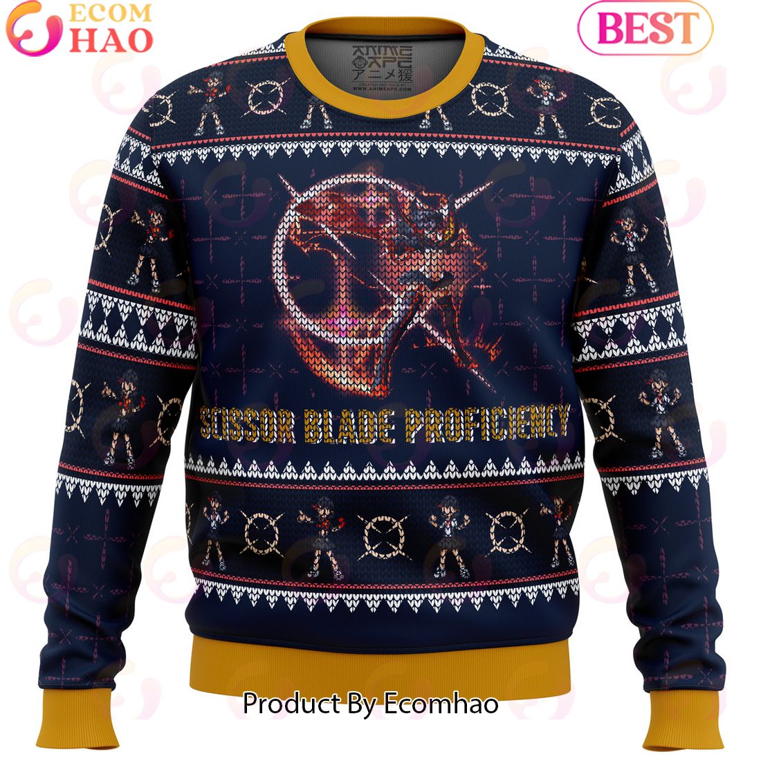 Scissor Blade Proficiency Matoi Ryuuko Kill la Kill Ugly Christmas Sweater