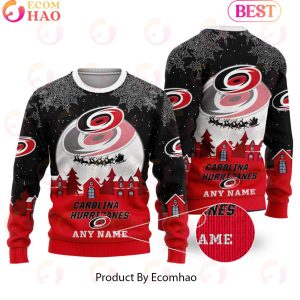 Custom Name NHL Carolina Hurricanes Special Christmas Ugly Sweater Design