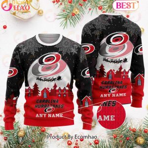 Custom Name NHL Carolina Hurricanes Special Christmas Ugly Sweater Design