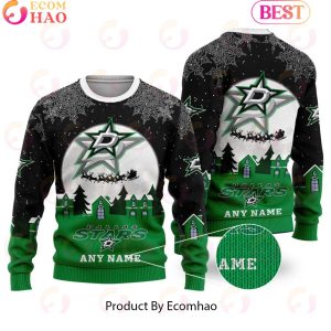 Custom Name NHL Dallas Stars Special Christmas Ugly Sweater Design Custom Name NHL Dallas Stars Special Christmas Ugly Sweater Design