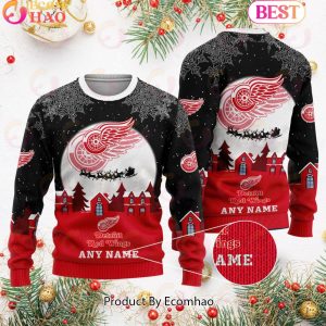 Custom Name NHL Detroit Red Wings Special Christmas Ugly Sweater Design