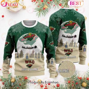 Custom Name NHL Minnesota Wild Special Christmas Ugly Sweater Design