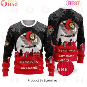 Custom Name NHL Ottawa Senators Special Christmas Ugly Sweater Design
