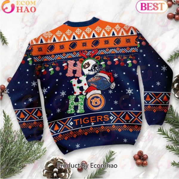 NCAA Auburn Tigers HO HO HO Christmas Custom Name Ugly Wool Sweater