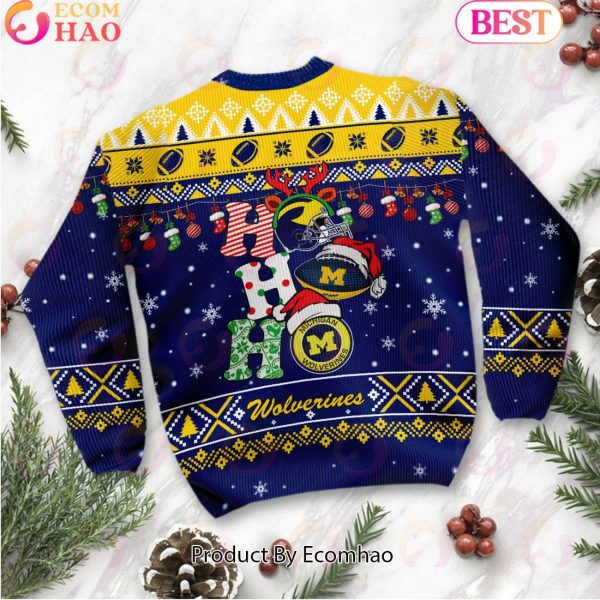 NCAA Notre Dame Fighting Irish HO HO HO Christmas Custom Name Ugly Wool Sweater