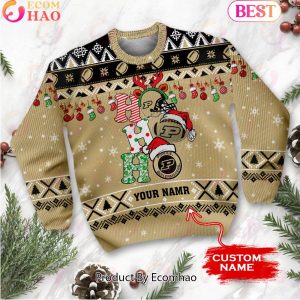NCAA Purdue Boilermakers HO HO HO Christmas Custom Name Ugly Wool Sweater