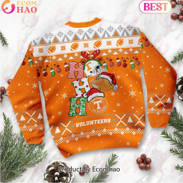 NCAA Tennessee Volunteers HO HO HO Christmas Custom Name Ugly Wool Sweater