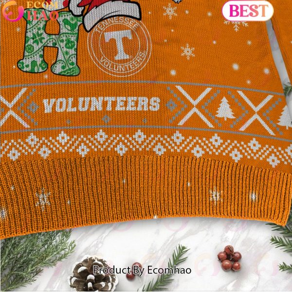 NCAA Tennessee Volunteers HO HO HO Christmas Custom Name Ugly Wool Sweater