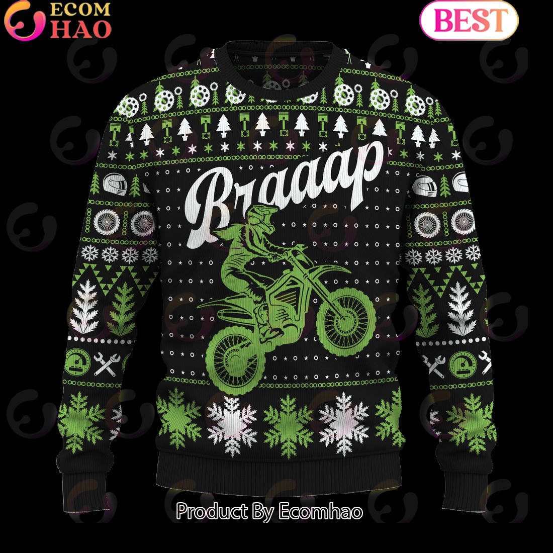 Braaap Cross Country Woman Ugly Christmas Sweater