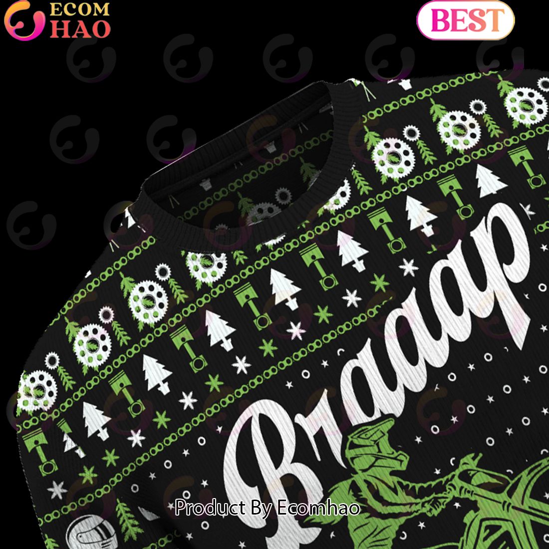 Braaap Cross Country Woman Ugly Christmas Sweater