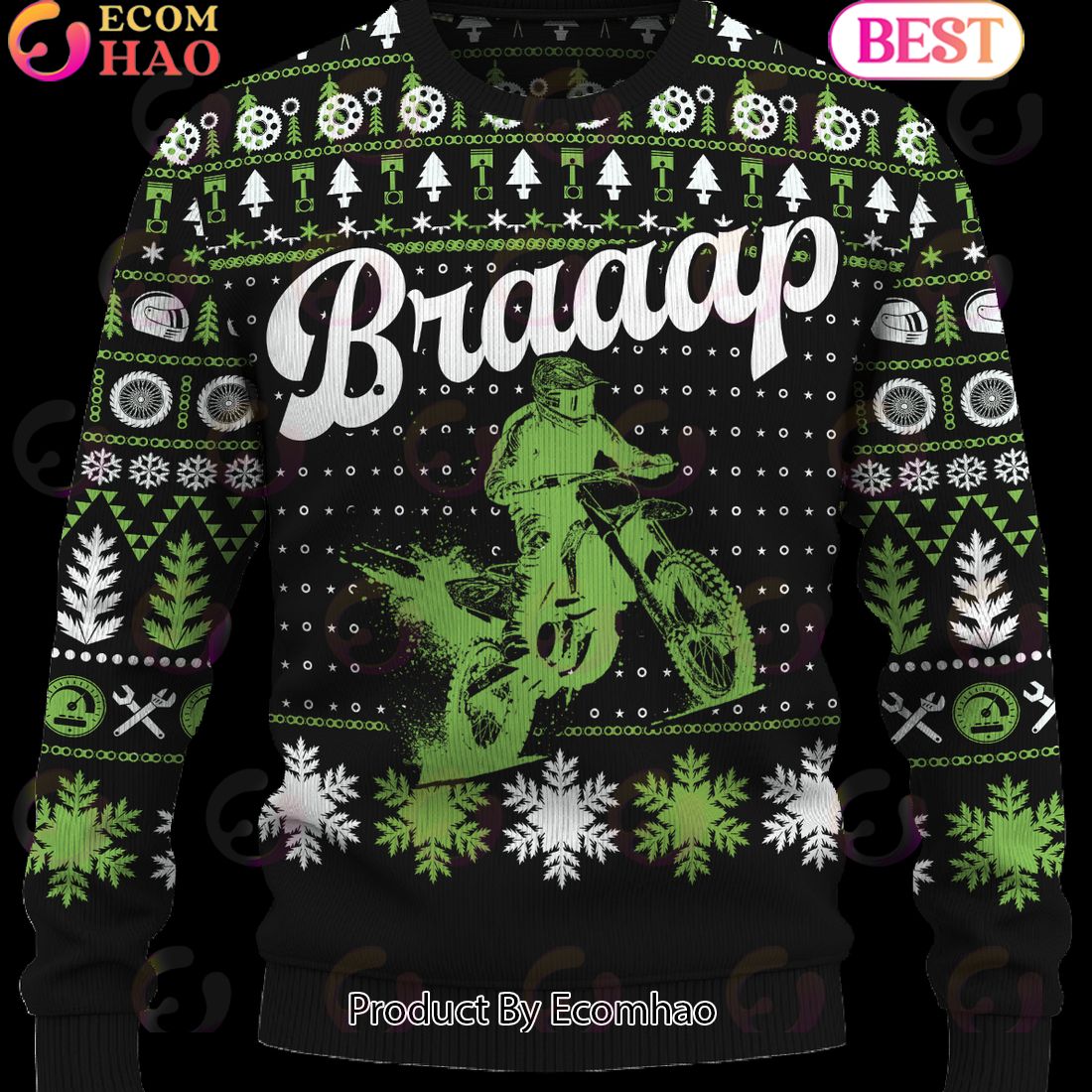 Braaap Dual-Sport Adventure Ugly Christmas Sweater