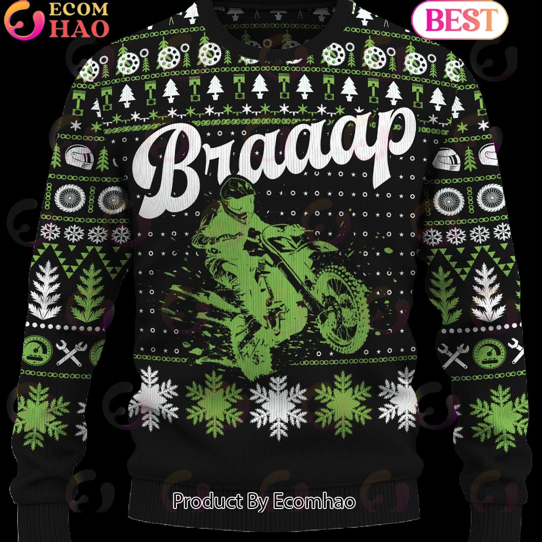 Braaap Dirt Hero 450 Ugly Christmas Sweater