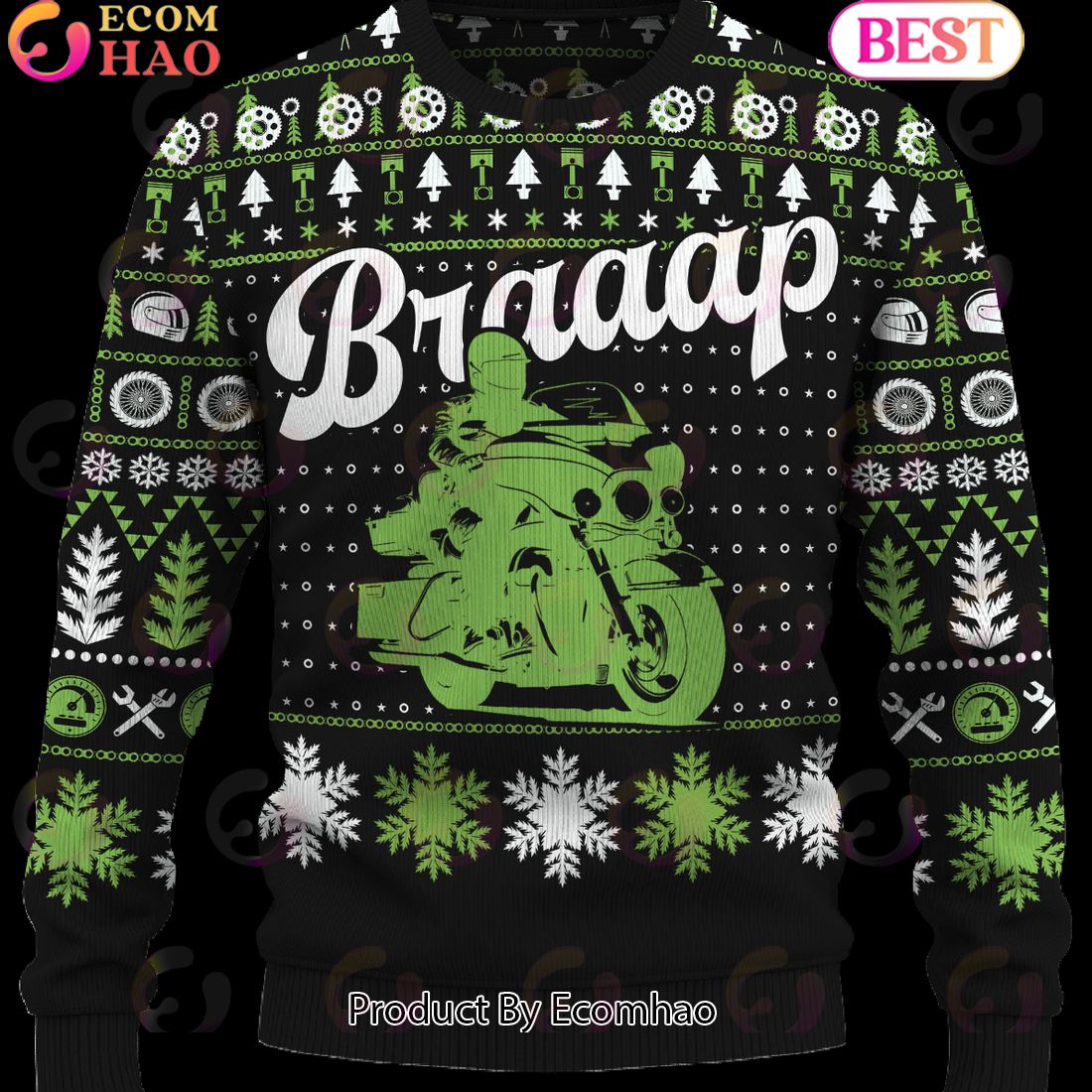 Braaap Electra Glide Ugly Christmas Sweater