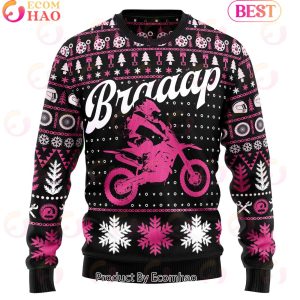 Braaap Moto Ugly Christmas Sweater – Pink Version Braaap Moto Ugly Christmas Sweater – Pink Version