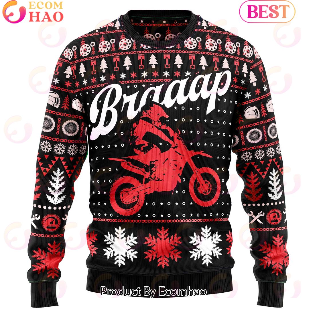 Braaap Moto Ugly Christmas Sweater – Red Version